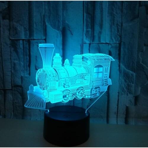 Small Train 3d Night Lamp Colorful Touch Remote controlled Led Vision Led Night Light Customized Usb Led Light Table Lamp