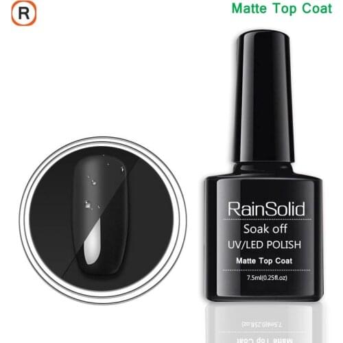 RAINSOLID 7.5ml Matte Top Coat For Nail Top Without Sticky Layer No Wipe Semi-Permanent UV Gel Nail Polish Manicure art Varnish