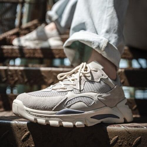 Maden Men Shoes Breathable Grey Trendy Sneaker Dad Shoes Casual Light Walking Jogging Elevated Sports Running Shoes Tennis Shoe