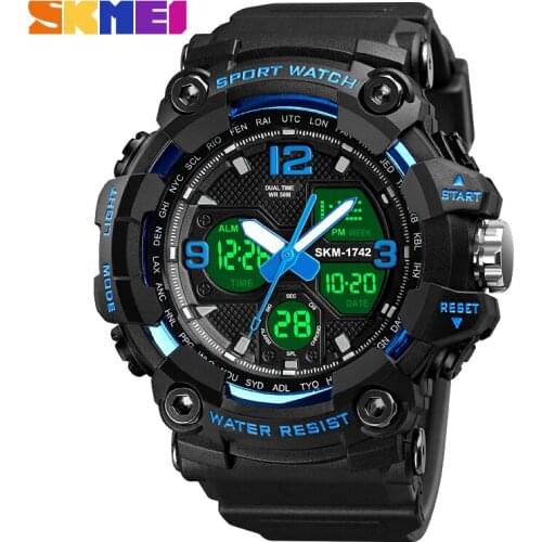 Mens Sport Watch Digital Dual Time Luxury Chronograph Date Display Wristwatch Military Watches Men Clock montre homme SKMEI