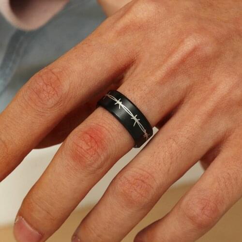 MANGOSKY Simple Style 8mm Titanium Ring For Men And Women