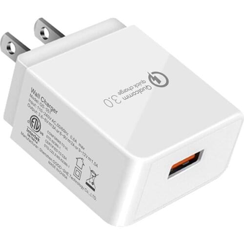 New Arrival 18W Quick Charge 3.0 USB Charger QC3.0 Travel Fast Charger For Mobile Phone/tablet EU/US/UK/Plug 100-240V