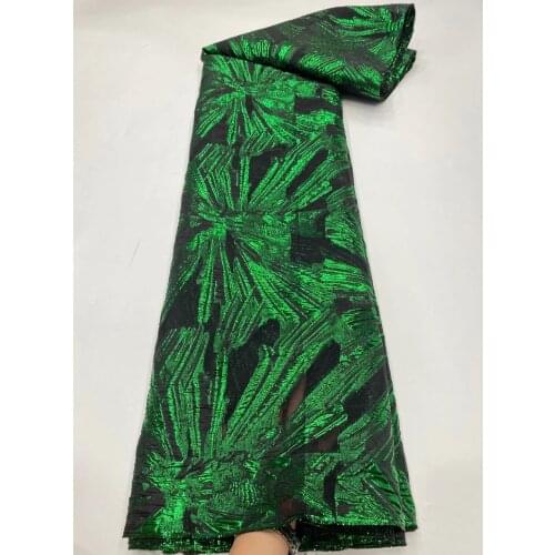 2021 New Arrival Jacquard Lace Brocade Fabric Lace African Fabric Tulle Nigeria Stitched Brocade Lace Dress Lace Fabric D4512