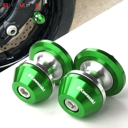 New Design For KAWASAKI LOGO ER6N Z750 Z750R Z250 NINJA 250 300 ER6F VULCAN S 650 10mm CNC Swingarm Spools Slider stand screws