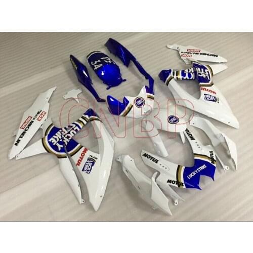 Motorcycle Fairing for Suzuki GSXR600 2008 - 2010 K8 White Blue Full Body Kits GSX R 750 08 10 Full Body Kits GSX-R600 08 09