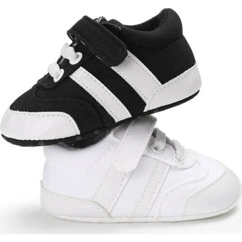 Baby Boy Shoes Canvas Classical Black White Casual Sneaker First Walkers Toddler Outdoor Infant Crib Shoes Unisex