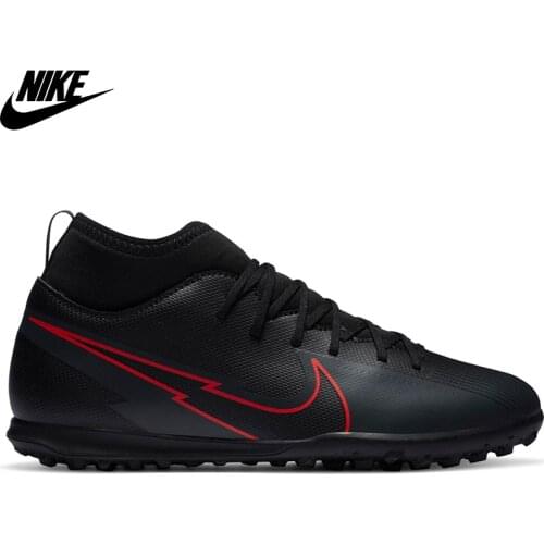Original Nike Jr. Mercurial Superfly 7 Club Tf Unisex Black Astroturf Shoe AT8156-060