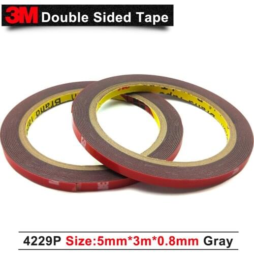 3M 4229P Automotive Pressure Sensitive Acrylic Foam Tape 0.8mm thickness and grey adhesive,Size 5MM x 3M,1pcs/Lot