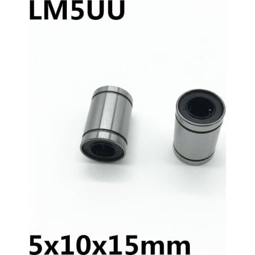 2pcs LM5UU ball bearing inner diameter 5x10x15mm guide linear optical axis bearings Linear motion bearings high quality LM5