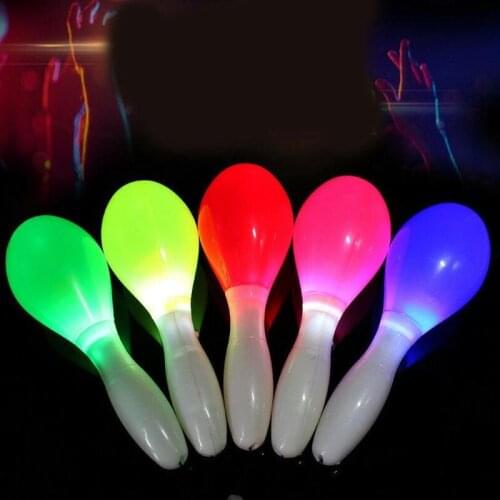 LED Maracas Light Flashing Multi-color Led Maracas Light Neon Sensory Shaking Lamp Ktv Bar Halloween Carnival Atmosphere Props