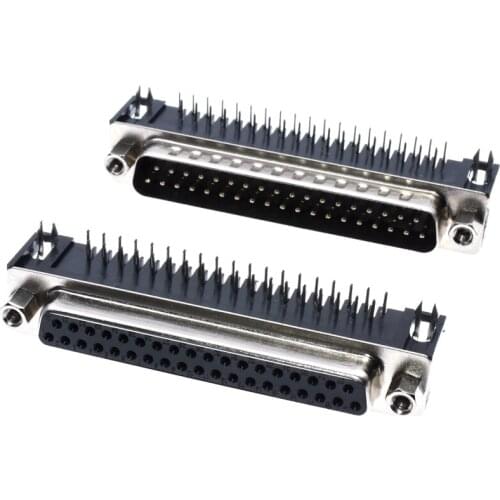 DR37 DB37 D-SUB Angle Angled 37 Pin Female Male PCB Mount Socket Connector