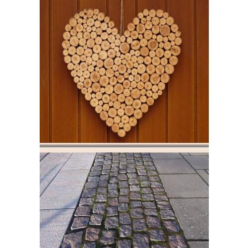 VinylBDS Photography Backdrops Wood Wall and Wood Floor Backdrop Valentines Day Photo Studio for Children Backdrop