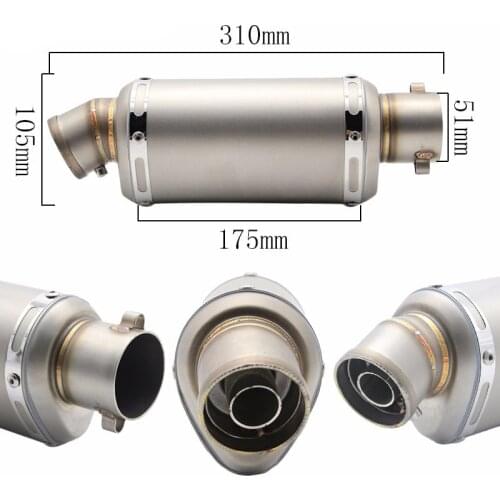 Motorcycle Titanium Color Exhaust Muffler Pipe Removable DB Killer Silp on for 38-51mm Universal Silencer System