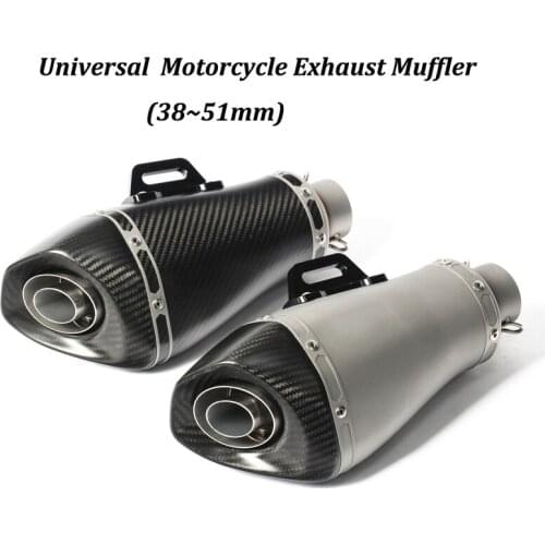 Motorcycle Exhaust Muffler Modified with Carbon Fiber+stainless Steel For BJ250 BJ300 TNT250/300/600 TRK502 With AK Logo