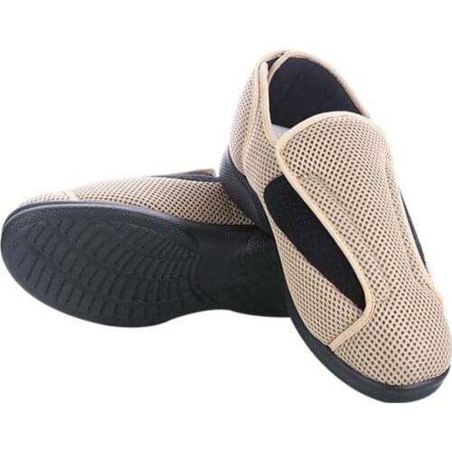 High-grade comfortable breathe Diabetic shoe broad foot swollen middle aged mens shoes thumb inside Postoperative nursing shoes