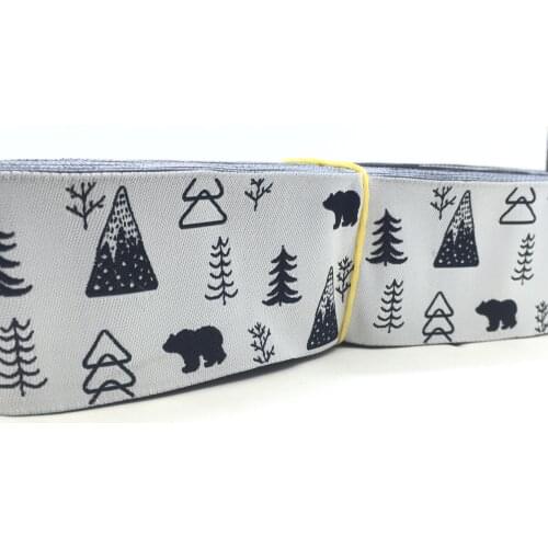 1-1/2'' 38mm Snow Mountain Polar Bear Pattern European Jacquard Ribbon