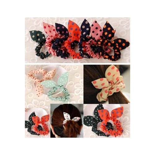 Ta235 New Fashion Hair Band Polka Dot Hair Rope Accessories Necktie Butterfly Accessory Hair for Women Rabbit Ears Hair circle