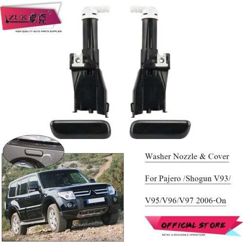 ZUK For Pajero 2006-2019 V9# Front Headlight Water Spray Washer Actuator Jet Nozzle With Lid Cover Cap Unpainted For Mitsubishi