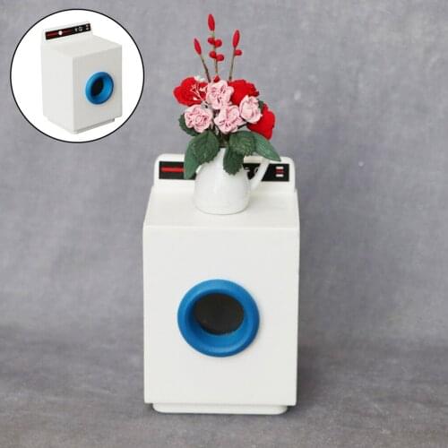1/12 Dollhouse Miniature Wooden Washing Machine Washer for Dollhouse Laundry