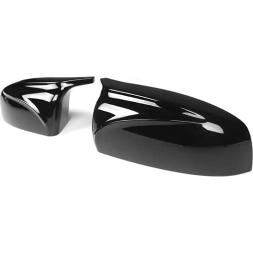 1Pair of Rearview Mirror Cover Excellent Side Wing Modified Bright Black Mirror Cover Caps For BMW X5 E70 X6 E71 2007-2013