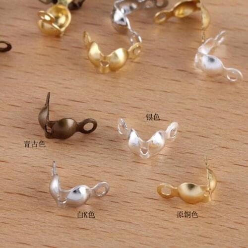 1000pcs 4mm Necklace Ends Chain Wire Connector Clasp Accessories Crimps End Beads Caps Findings For DIY Jewelry Making Supplies