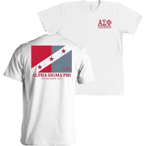 2019 Fashion Casual Men T-shirt Alpha Sigma Phi Fraternity Flag Bella + Canvas T Shirt NEW