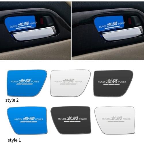 4pcs Door Inner Handle Bowl Sticker Handle Bowl Covers for Honda Mugen 2014-2016 Accord CRV Auto Accessories