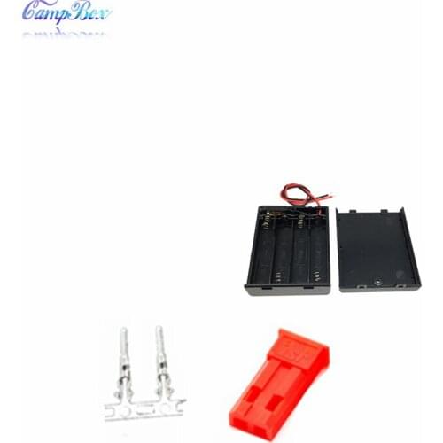 50Pcs 4xAAA Battery Case Holder Socket Wire Junction Boxes With Wires, Switch&Cover, JST 2.54 Male Header and Crimps