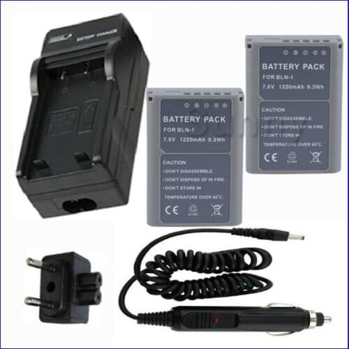 BLN-1 BLN 1 BLN1 Battery (2-Pack) + Charger for Olympus PEN EP5, OM-D EM1, OMD E-M5, OMD E-M5 Mark II Digital Camera