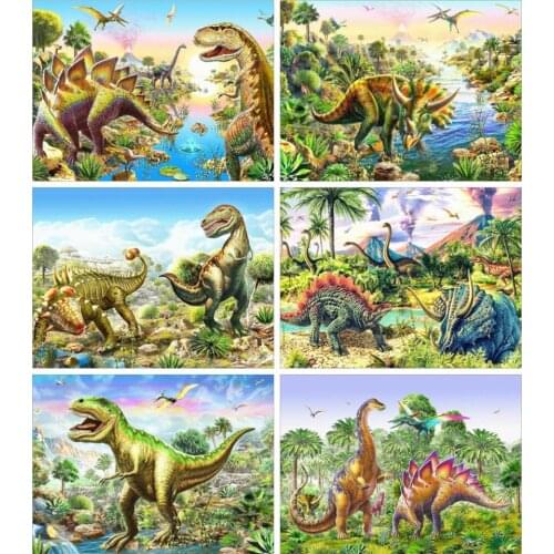 AZQSD 5d Diamond Painting Dinosaur Diamond Embroidery Animal Full Square Rhinestones Home Decor Handmade Cross Stitch Kits