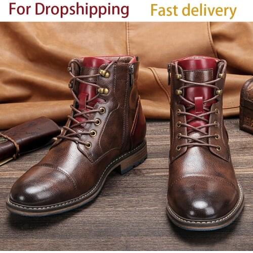 Men boots Size 7-13 rubber boots For DropShipping Mens Spring and Autumn shoes handmade cowboy boots top quality Ankle boots