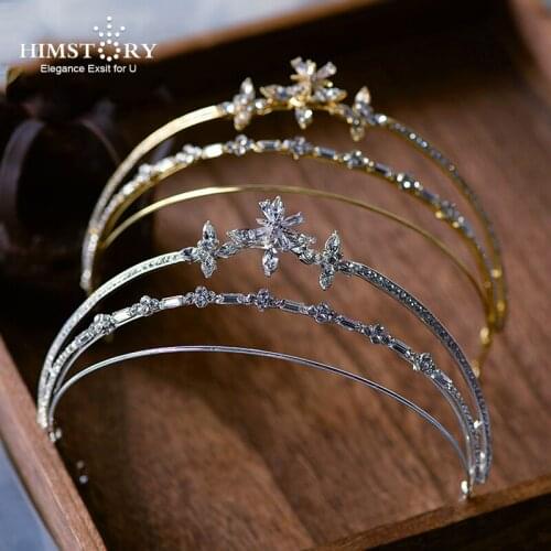 Himstory Sweety Crystal Rhinestone Zirconia Wedding Crown Bridal Tiara Queen Princess Diadem Pageant Party Crown Wedding Hairwea