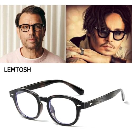 JackJad 2021 Fashion Johnny Depp Lemtosh Style TR90 Glasses Frame Men Women Anti Blue Ray Computer Optical Glasses Eyewear G8031
