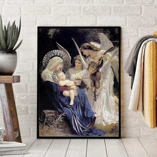 Song of Angels Religious Wall Art canvas painting Print and Poster for living room home decoration framed