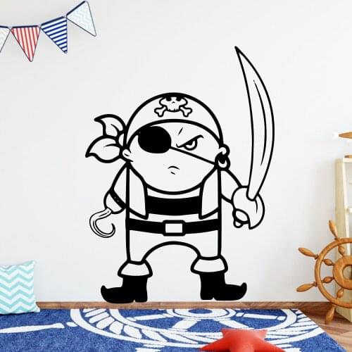 Classic Pirates Vinyl Wall Stickers Wallpaper For Kids Boy Room Art Decals Vinyl Sticker Bedroom Mural adesivo de parede