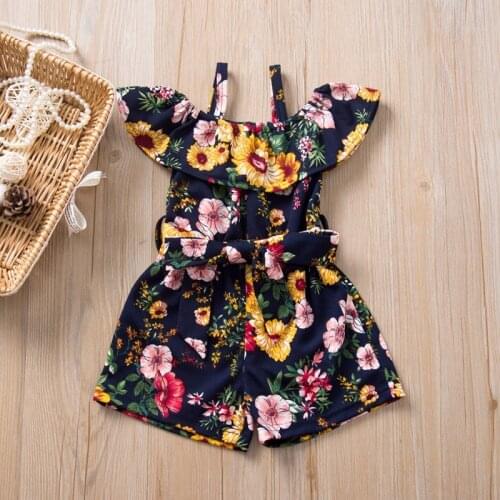 Girl Cothes Set Kids Baby Girls Floral Jumpsuit Sleeveless Romper Clothes Outfits Set Playsuit Baby Girls Clothes Hot Sale