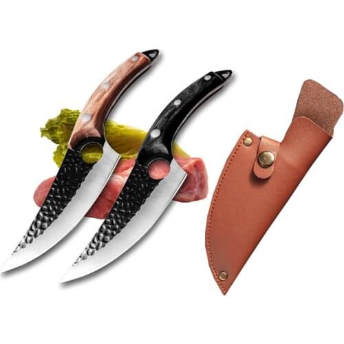 5.5" Kitchen Knife Meat Cleaver Slaughtering Butcher Knife Chopping Boning Knife Raw Fish Filleting Cooking Tool