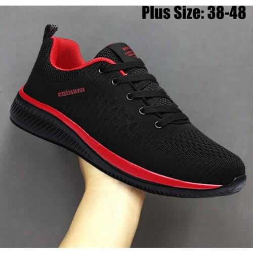 Plus Size Summer Light Weight Men Shoes Sport Men Sneakers Women Sports Shoes Man Running Shoes Man Black Training Walk GMB-0404