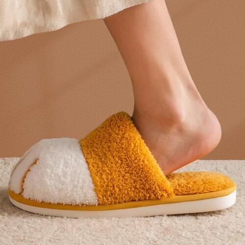 Winter Home Cute Cat paw Women Fur Slippers Bedroom Floor Mute Lovers Plush Shoes Non Slip Indoor Women Fluffy Slippers qq911