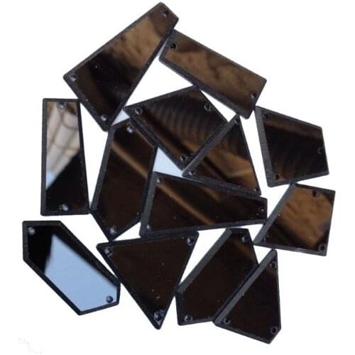 MEYA Mixed Color and Shape Sew on Acrylic Mirror Diamante Rhinestone Crystal Flat Back Mirror Beads With Hole For DIY Wedding