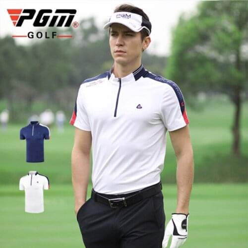 PGM Golf Men Short Sleeve T-Shirts Summer Clothing Match Ball Suit Mens POLO Shirt Breathable YF223 Wholesale