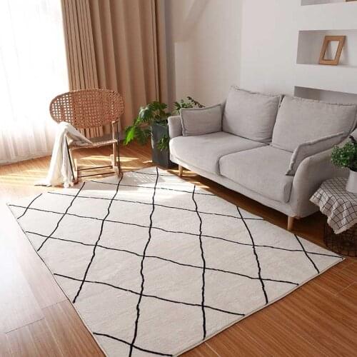 Nordic Moroccan Carpet Living Room Sofa Coffee Table Rug Bedroom Carpet Bedside Fluffy Study Black Rug Tatami Mat White Room