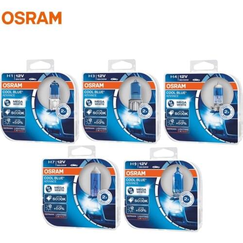 OSRAM H7 H3 H4 Cool Blue Advance H1 H9 H11 9005 9006 HB3 HB4 Halogen Lamps For Cars Fog Lamp Headlight 5000K 55W 12V (2 Pieces)