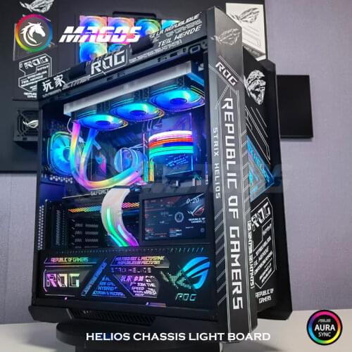 PC Case Panel RGB, Light Board Backplate For Asus ROG Strix Helios Case,Support M/B SYNC,5V ARGB LED UV Mirror Decoration