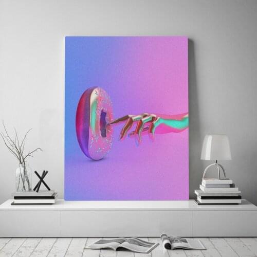Donut visual art aesthetics modern Canvas poster Painting wall Art decor Living room Bedroom Study Home Decoration Prints