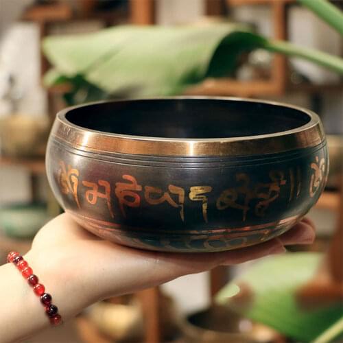 Nepal Handmade Brass Tibet Buddha Sound Bowl Yoga Meditation Chanting Bowl Chime Music therapy Tibetan Buddha Singing Bowl