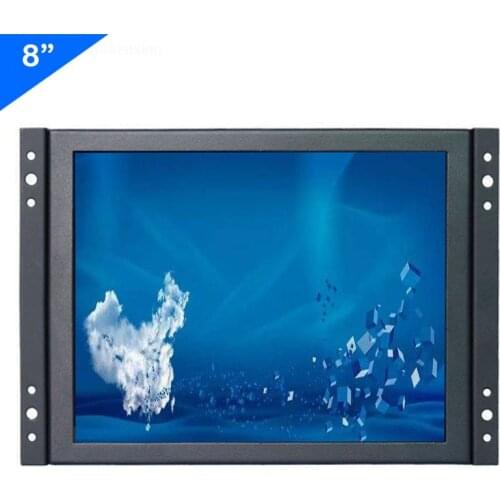 ZHIXIANDA Factory price 8 inch 1024*768 HDMI VGA / D-Sub BNC AV USB input open frame industrial monitor