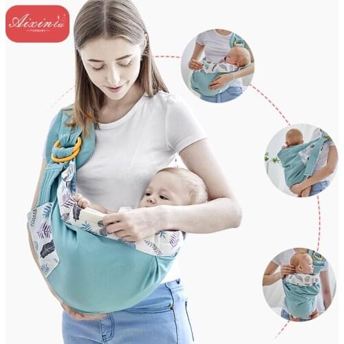 Baby Sling Wrap Backpack Nursing Cover for Infants Soft Natural Wrap Breathable Cotton Dual Use Breastfeeding Newborn Carrier