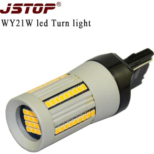 JSTOP car Turn Signal T20 7440 12-24V Canbus No error yellow turn bulbs WY21W Front or Rear Turn Signal Lights (No Hyper Flash)