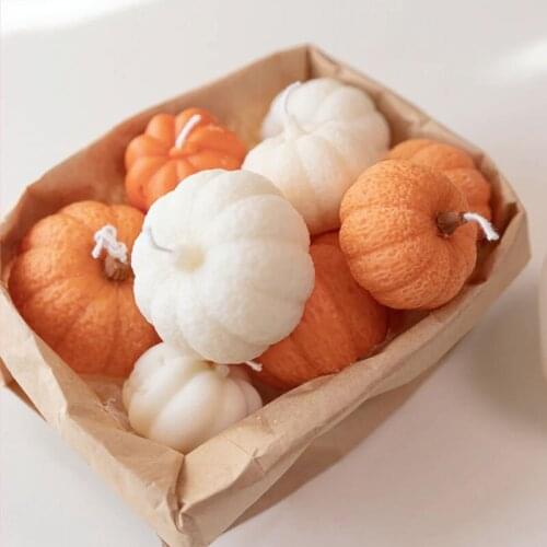 Candle Silicone Mold Pumpkin Shape Design Fragrance Candle Making Materials Mold Home Decoration